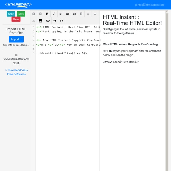 HTML Instant : Real-Time HTML Editor