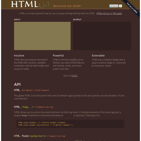 HTML(.js) - Befriend the DOM!