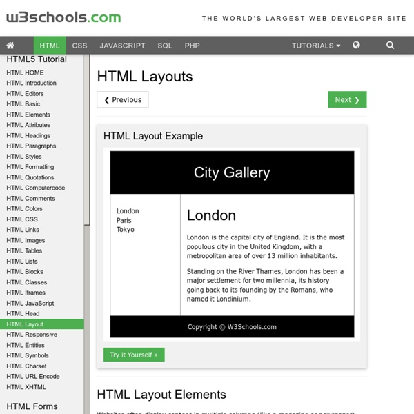 HTML Layouts