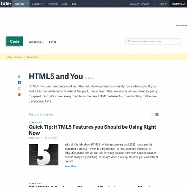 HTML5 and You