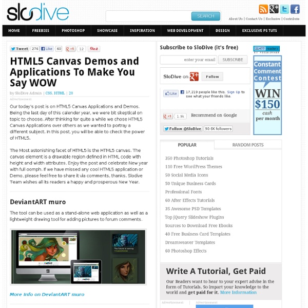 HTML5 Canvas Demos and Applications To Make You Say WOW