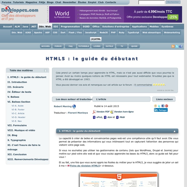 HTML5 : le guide du débutant