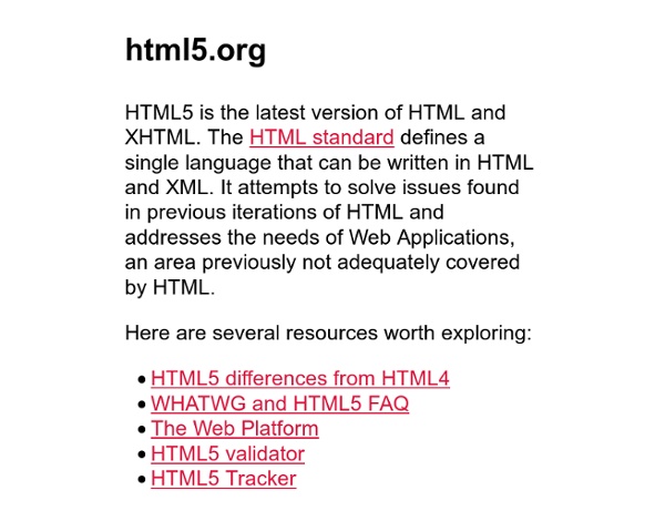 Html5.org — HTML revisited