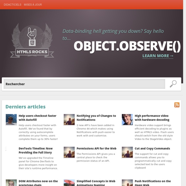 Ressources pour développeurs Open Web HTML5