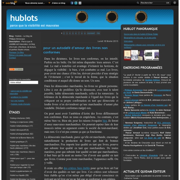 Hublots - Le blog de Philippe Annocque