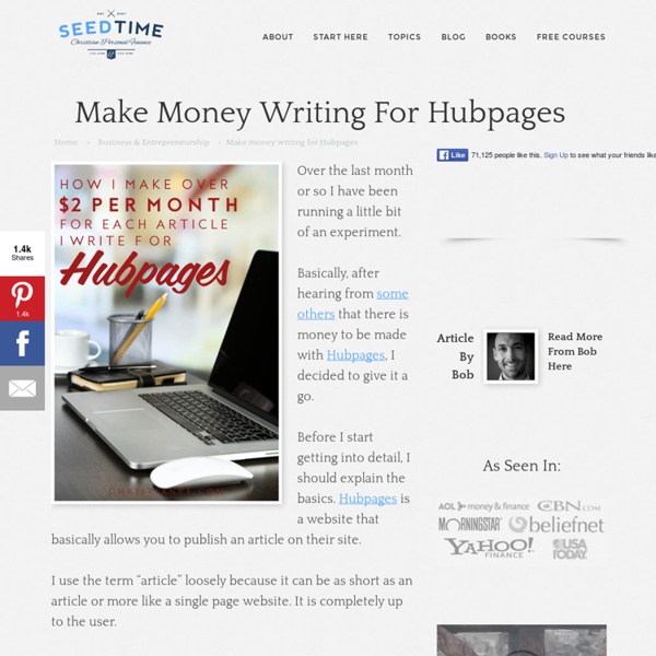 Hubpages 101: Make money writing for Hubpages