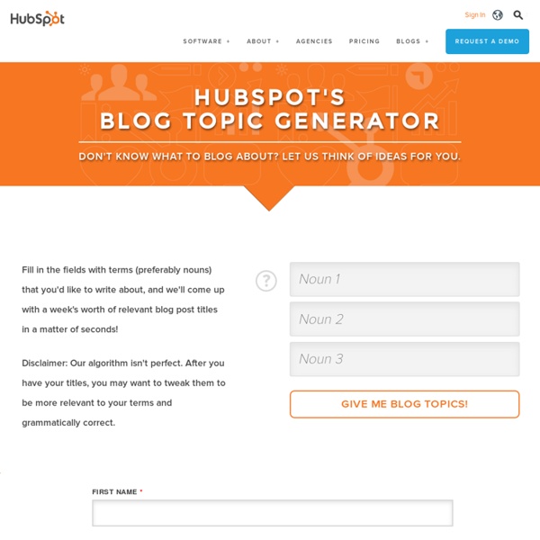 HubSpot's Blog Topic Generator