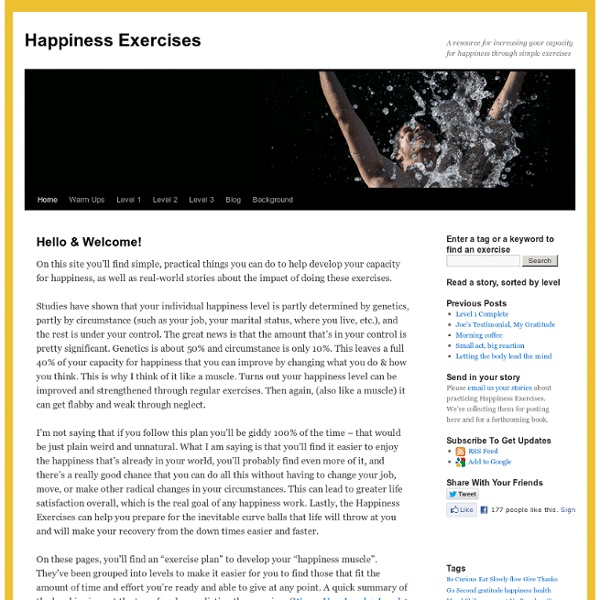 A resource for increasing your capacity for happiness through simple exercises
