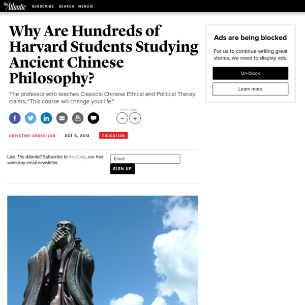 Why Are Hundreds of Harvard Students Studying Ancient Chinese Philosophy?
