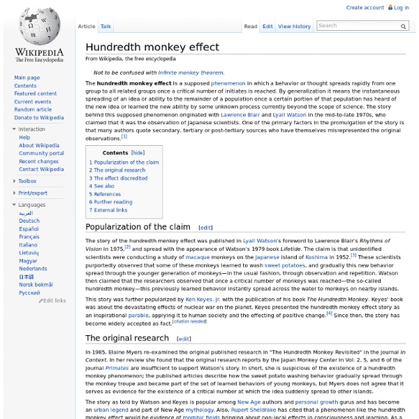Hundredth monkey effect