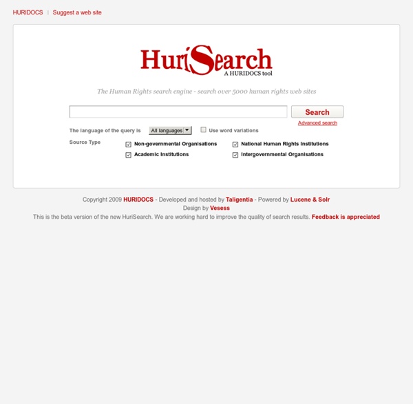 HuriSearch HumanRights search engine - search over 5000 human r
