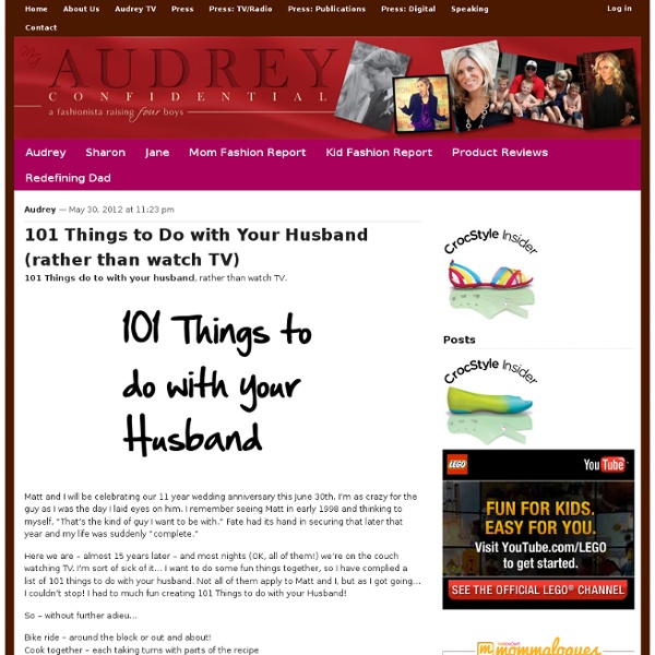 101 Things to Do with Your Husband (rather than watch TV)