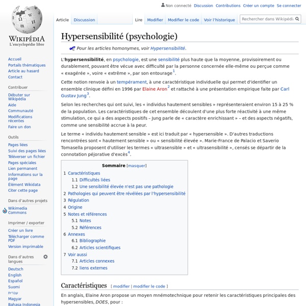 Hypersensibilité (psychologie)