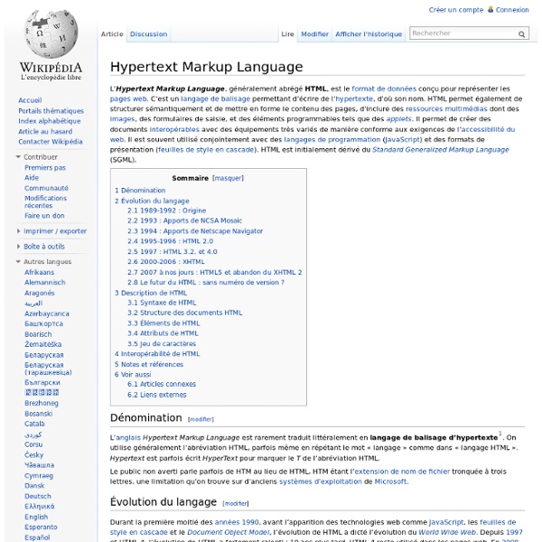 HTML - Hypertext Markup Language