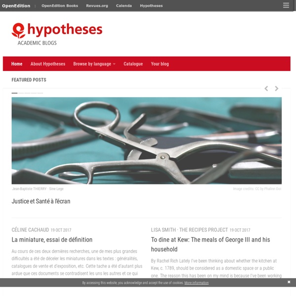 Hypotheses – Platform for academic blogs in the humanities and social sciences