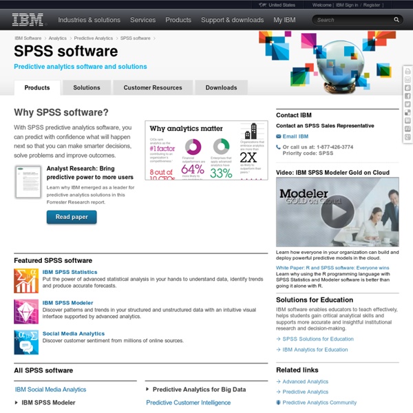 SPSS software for predictive analytics