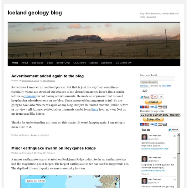 Blog about Icelandic volcanoes and earthquakes