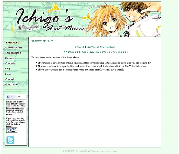 Ichigo&#39;s Sheet Music - Game and Anime Sheet Music