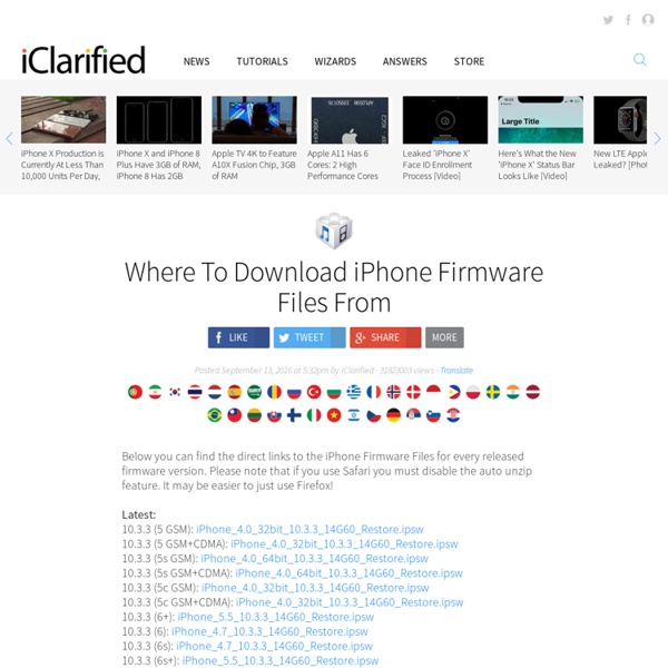 iPhone - Where To Download iPhone Firmware Files From