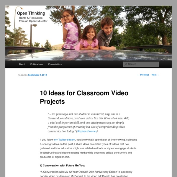 10 Ideas for Classroom Video Projects