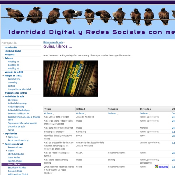 Guías, libros ... - Identidad Digital y Redes Sociales con menores