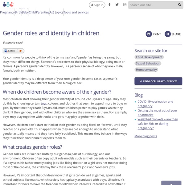 Gender roles and identity in children