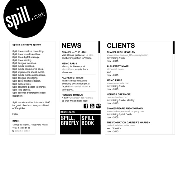 Spill - design agency - l'Agence Spill - identity, digital communication - websites