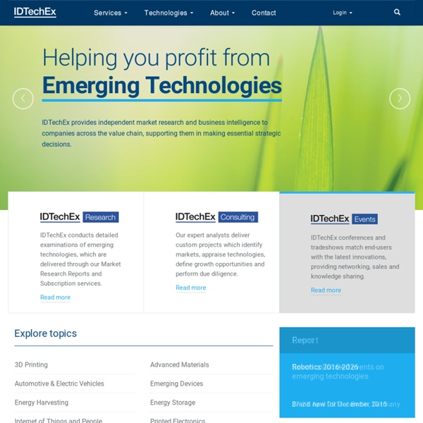 IDTechEx: Market Research, Scouting and Events on Emerging Technologies