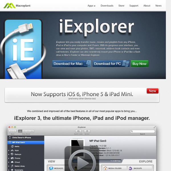 iExplorer - Formerly iPhone Explorer, is an iPhone browser for Mac and PC