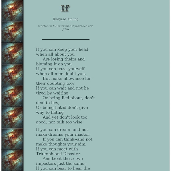 "If" Rudyard Kipling