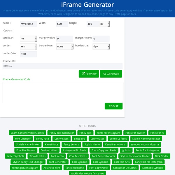 iFrame Generator - Free Online iFrame Code Maker Tool