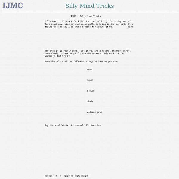 Silly Mind Tricks