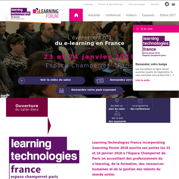 iLearning Forum 2017 Paris, salon e-learning France.