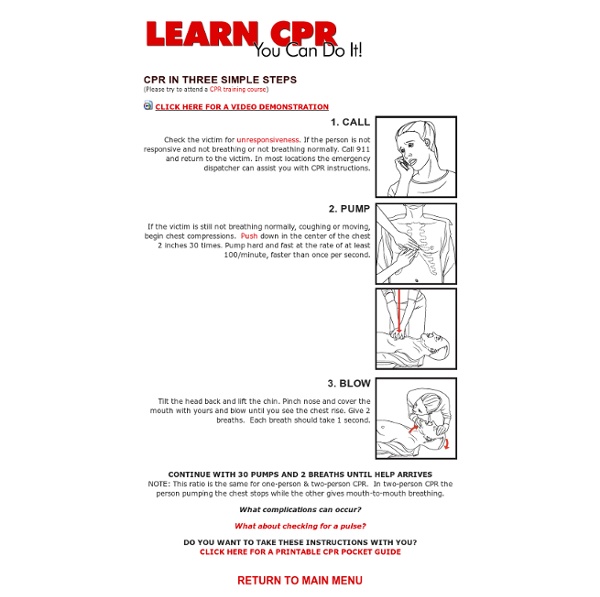 CPR illustrated in three simple steps