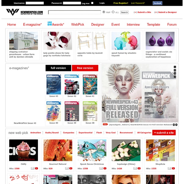NewWebPick.com E-magazine, Gallery, Portfolio, Connection, Desig