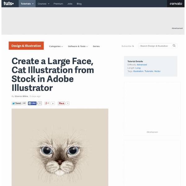 Create a Large Face, Cat Illustration from Stock in Adobe Illustrator