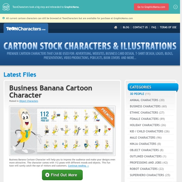 Cartoon Characters Mascots, Illustrations and Graphics, Business Characters, Female Characters, Male Characters, Ninja and Superhero Characters