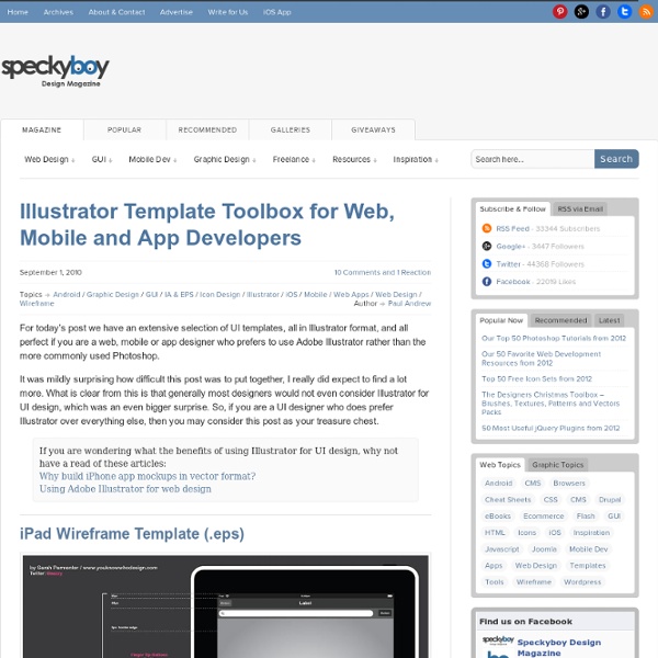 Illustrator Template Toolbox for Web, Mobile and App Developers