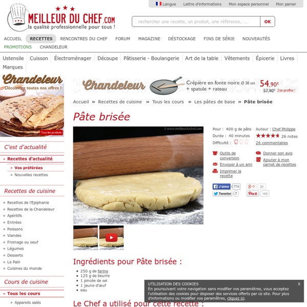 Pâte brisée - Recette de cuisine illustrée - Pour vos tartes et vos quiches