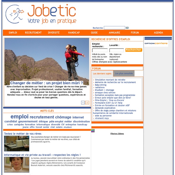 CV, jobs et emploi
