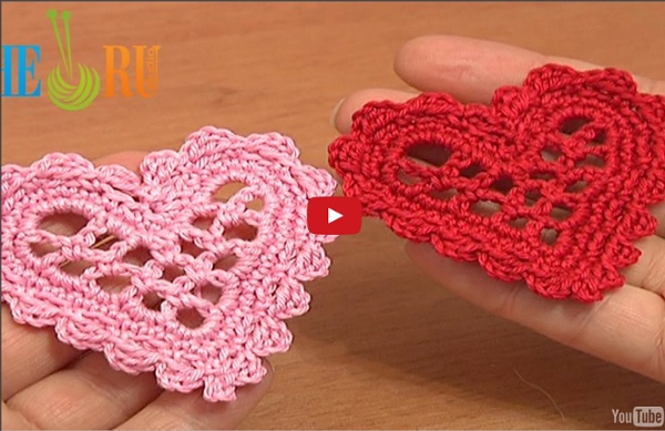 Crochet Mesh Heart Tutorial 11 Valentine's Day, Wedding Ornament