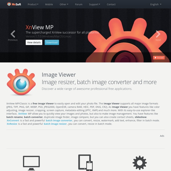 XnView Software · Software for reading, organizing and processing images