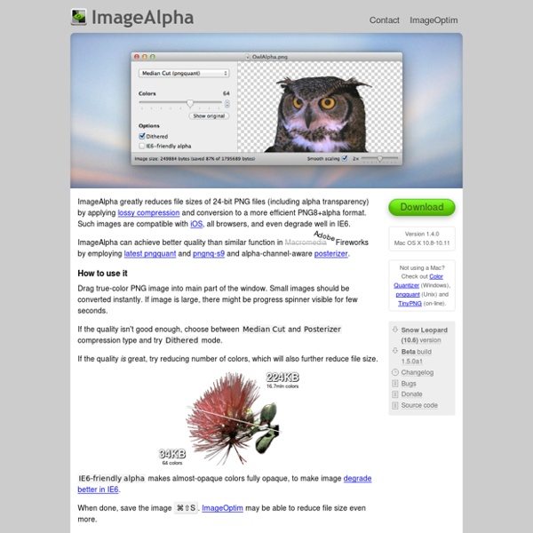ImageAlpha — image minifier (like JPEG with transparency!)