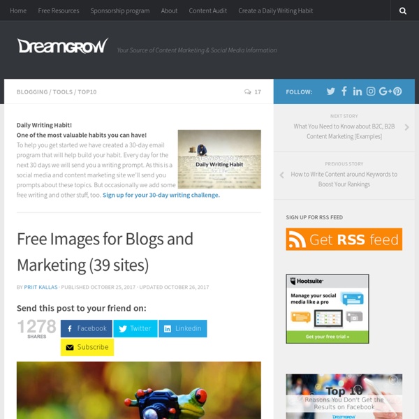 Free Images for Blogs and Marketing (38 sites) - DreamGrow