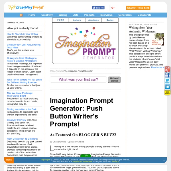 Imagination Prompt Generator: Random Writing Blog Prompts, Writer's Prompt Tool