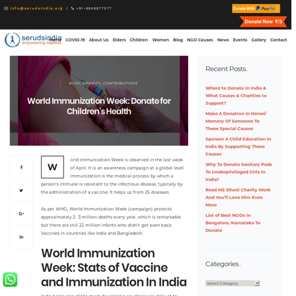 World Immunization Week: Donate for Children’s Health