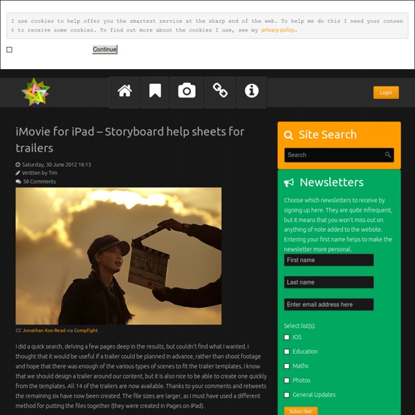 iMovie for iPad – Storyboard help sheets for trailers