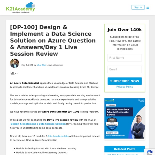 DP-100 Design & Implement a Data Science Solution on Azure Q/A