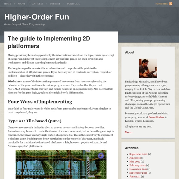 The guide to implementing 2D platformers