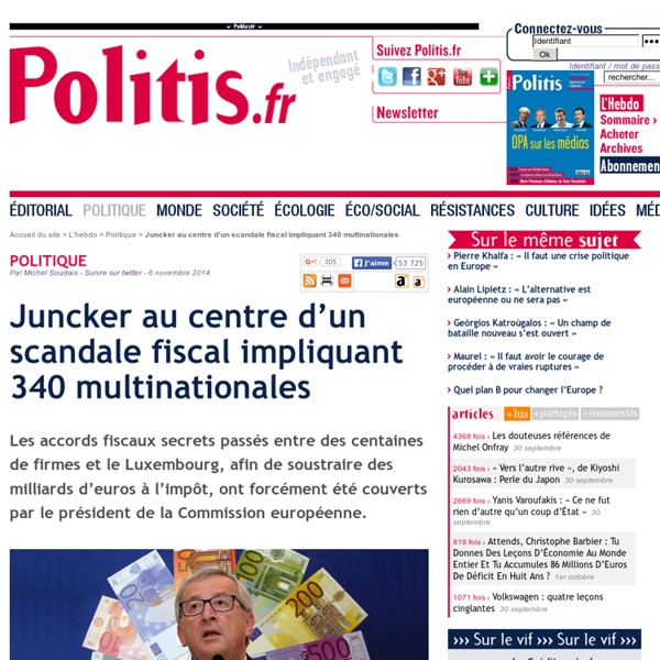Juncker au centre d'un scandale fiscal impliquant 340 multinationales